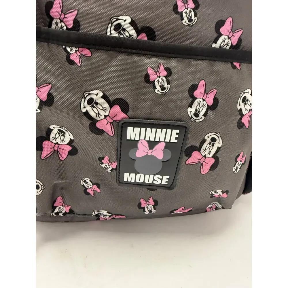 Disney Baby Minnie Mouse Diaper Bag Backpack Insulated Travel Bag Gray Pink